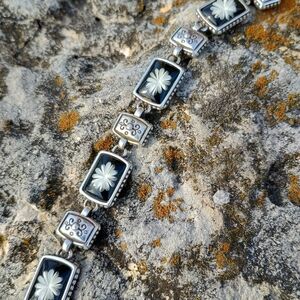 VTG Brighton silver plate whimsical water lily bracelet 8763, retired Brighton